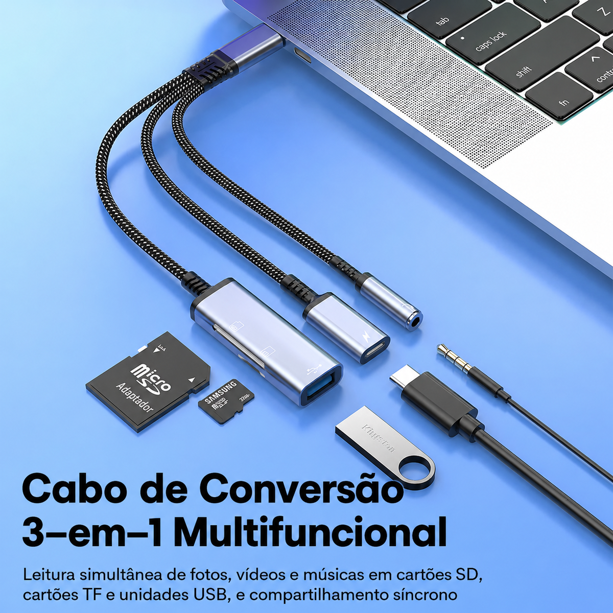 Adaptador USB C OTG 5 em 1