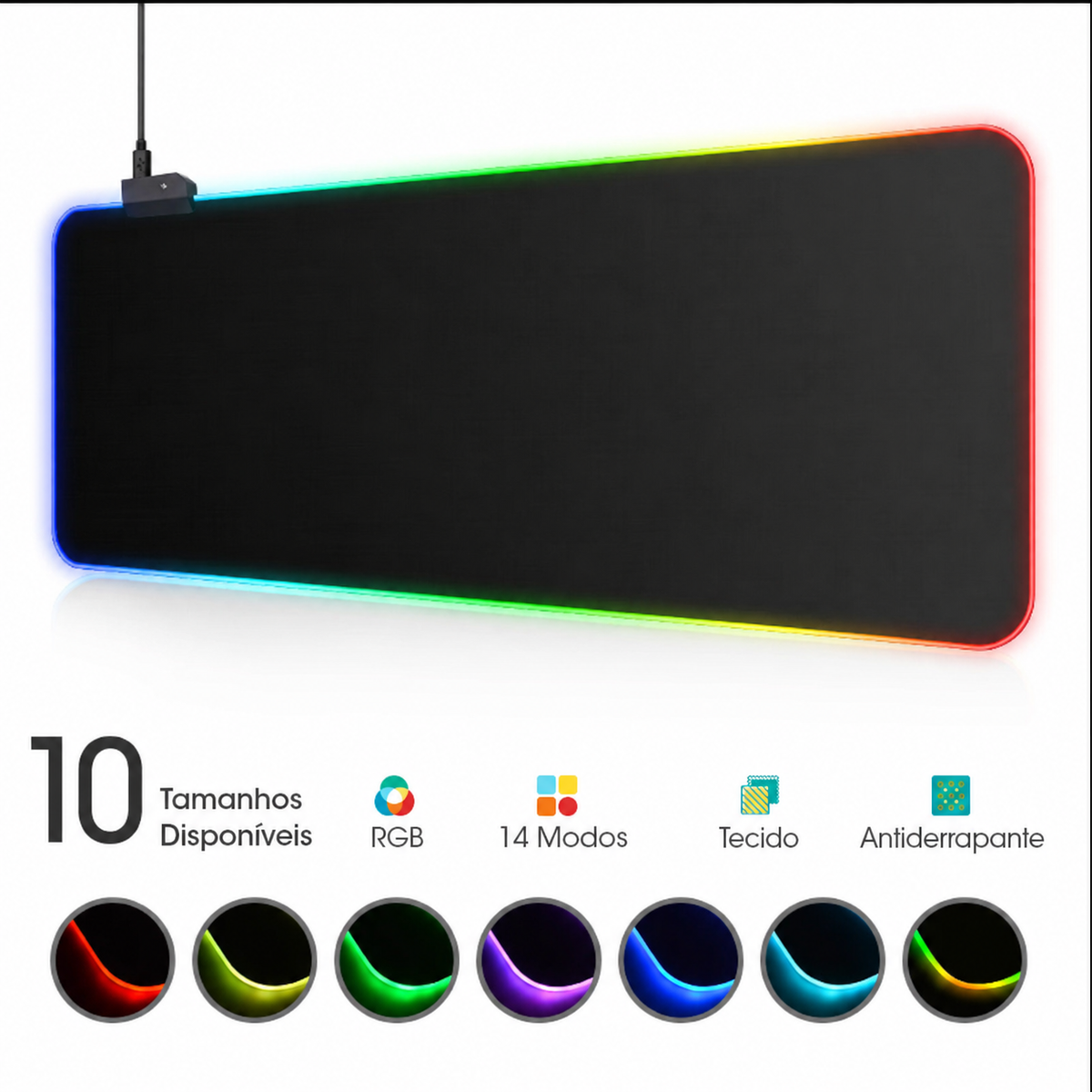 Mousepad com Luz LED RGB