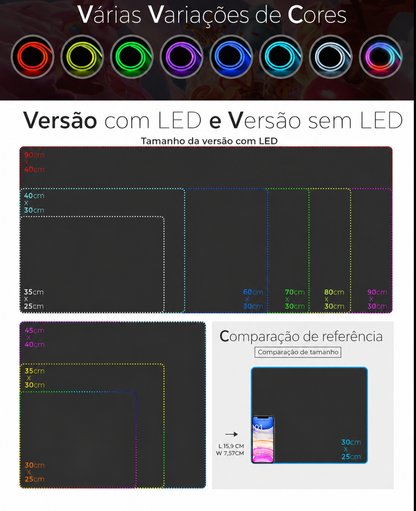 Mousepad com Luz LED RGB