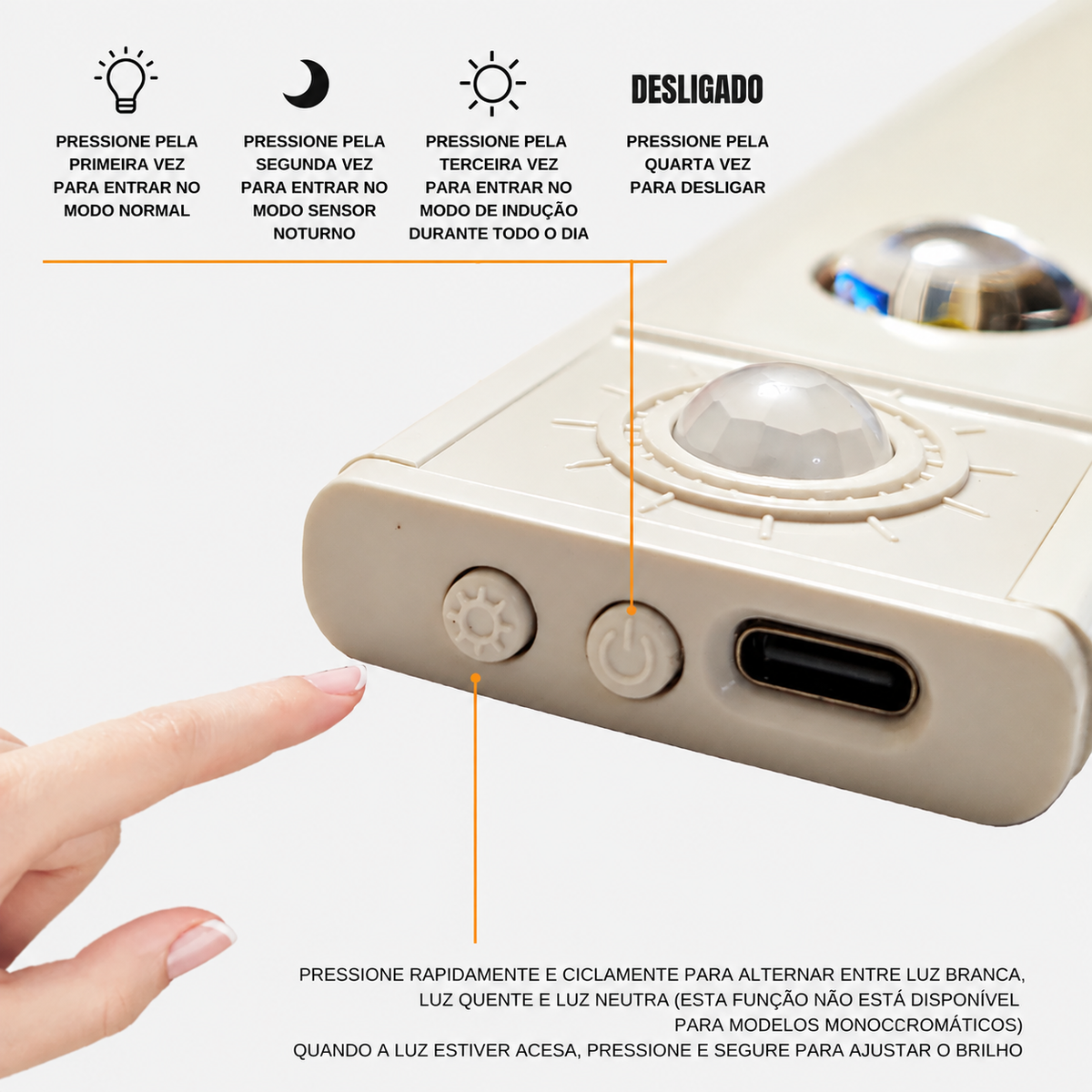 Luminária LED com Sensor de Movimento