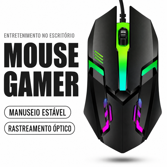 Mouse Gamer USB com Fio LED
