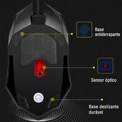 Mouse Gamer USB com Fio LED