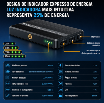 Luz de Preenchimento Recarregável
