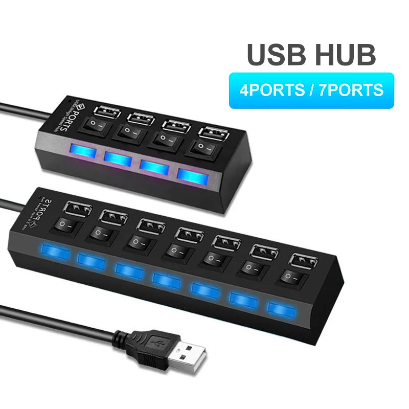 Hub USB 4 ou 7 Portas