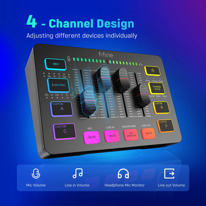 FIFINE Gaming Audio Mixer SC3
