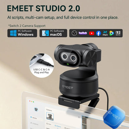 EMEET PIXY 2K, com IA Sensor Sony