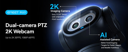 EMEET PIXY 2K, com IA Sensor Sony