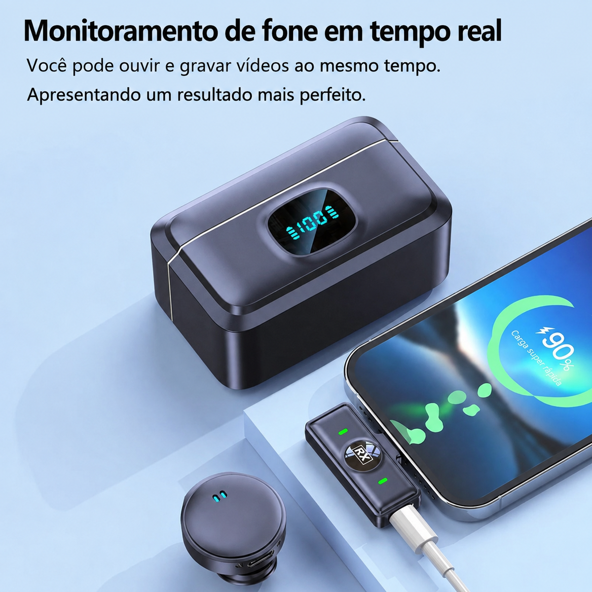 Microfone de Lapela Sem Fio