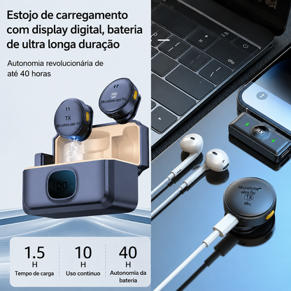 Microfone de Lapela Sem Fio